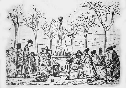 La revetlla de Sant Joan als afores de Girona, segons la capçalera d'un ventall vuitcentista