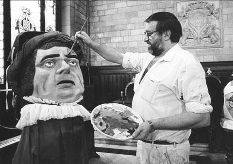 Ricard Renart treballant amb els Capgrossos de Girona