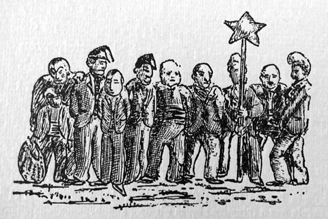 Cantada de Caramelles. Gravat noucentista giron&iacute;