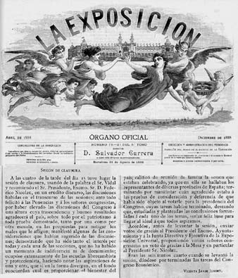 Article de Vicenta Janer sobre la sessi&oacute; de cloenda de l'Exposici&oacute; Universal de Barcelona publicat el 31 d'agost de 1889