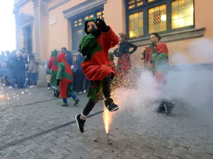 Festes de Primavera de Girona 2024. Despertada del petit Drac Major a la Rambla de la Llibertat