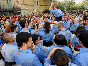 Fires de Sant Narc&iacute;s 2023. Els Castells de Vig&iacute;lia amb els Marrecs de Salt, Colla Castellera de Madrid  i la Colla Castellera Esperxats de l'Estany