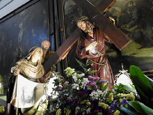 Setmana Santa 2024 a Girona. Exposanta a l'església dels Dolors