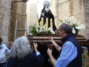 Setmana Santa 2024 a Girona. Preparació dels Passos de la processó