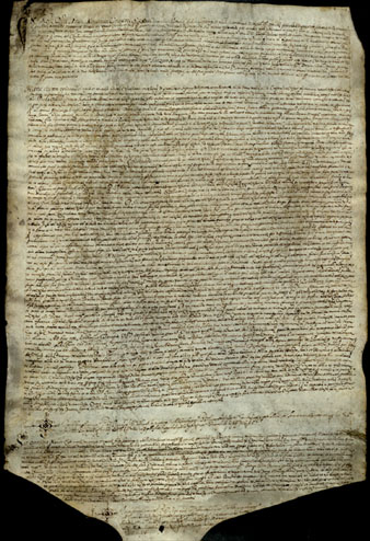 01/09/1612. Venda atorgada per Vicenç Moresc, pagès de la parròquia de Parets, baronia de Vilademuls, a favor de Llàtzer Scura, doctor en medicina, ciutadà honrat de Girona, d’una casa situada al carrer de les Ballesteries de Girona. A orient, afronta amb la casa del comprador situada al carrer de Sant Llorenç, dins la Força Vella