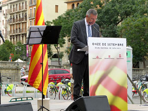 Diada Nacional 2025. Acte institucional a la pla&ccedil;a Catalunya, amb parlaments de Lluc Salellas, Miquel Noguer i S&iacute;lvia Paneque