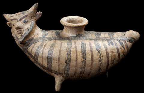 Asc amb cap d�Aquelous. Cer&agrave;mica. Segle III aC. Mas Castellar (Pont&oacute;s)