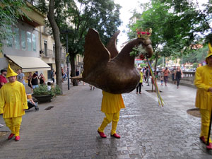 Cercavila de la Flama del Canig&oacute; 2025 fins la pla&ccedil;a del Vi