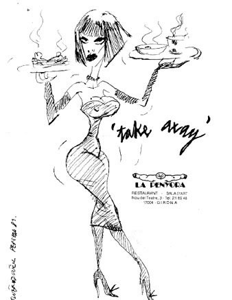 Presentació de cartes del restaurant 'La Penyora', 1985. Roser Oliveras Oliver