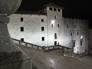 El Barri Vell de Nit. Escalinata de la Catedral i la Pia Almoina