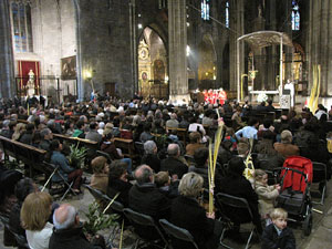 Diumenge de Rams. La missa de Rams a la Catedral