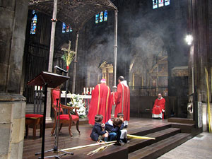 Diumenge de Rams. La missa de Rams a la Catedral