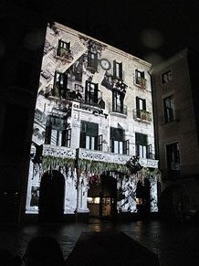 Mapping a la plaça del Vi