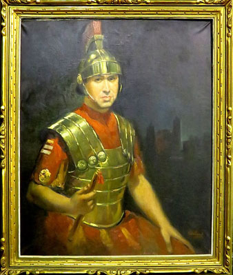 Retrat de Joaquim Pla Dalmau, de manaia. Oli de Joan Orihuel exhibit a l'exposició