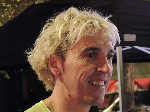L'atleta Josep Lluís Blanco, vencedor de la cursa, qui va creuar la línia de meta amb un temps de 14 minuts i 38 segons