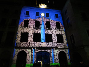 Girona, ciutat de festivals. Festival Internacional de Mapping, FIMG. Fa&ccedil;ana de l'Ajuntament