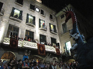 Fires de Sant Narc&iacute;s 2013. Espectacle a la pla&ccedil;a del Vi