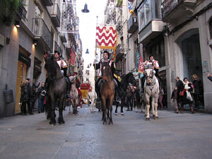 La precavalcada de Reis pels carrers de Girona