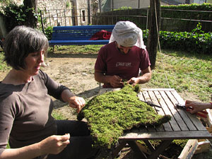 Girona Temps de Flors 2014. Preparaci&oacute; dels muntatges florals
