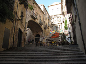 Girona Temps de Flors 2014. Pujada de Sant Dom&egrave;nec, la Casa Agullana, el Palau de Caramany i Cromats Ensesa