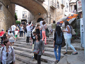 Girona Temps de Flors 2014. Pujada de Sant Dom&egrave;nec, la Casa Agullana, el Palau de Caramany i Cromats Ensesa