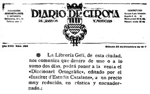 Anunci publicat el 22 de desembre de 1917 a Diario de Gerona de Avisos y Notícias