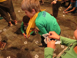 Fires de Girona 2014. Ballades de capgrossos, gegants i Àguila de la ciutat a la plaça del Vi