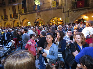 Fires de Girona 2014. Ballades de capgrossos, gegants i Àguila de la ciutat a la plaça del Vi