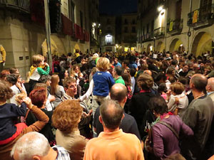 Fires de Girona 2014. Ballades de capgrossos, gegants i Àguila de la ciutat a la plaça del Vi