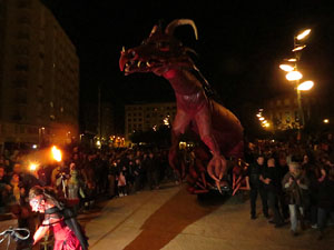 Fires de Girona 2014. Espectacle la bella i les bèsties, a càrrec de Carros de Foc