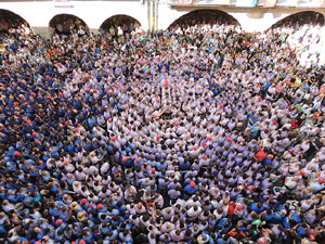 Fires de Girona 2014. Diada castellera amb Marrecs de Salt, Minyons de Terrassa i Capgrossos de Matar&oacute;