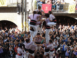 Fires de Girona 2014. Diada castellera amb Marrecs de Salt, Minyons de Terrassa i Capgrossos de Matar&oacute;