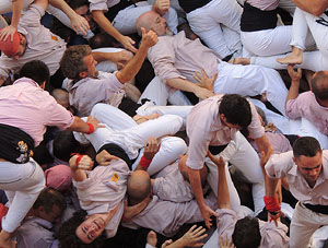 Fires de Girona 2014. Diada castellera amb Marrecs de Salt, Minyons de Terrassa i Capgrossos de Matar&oacute;