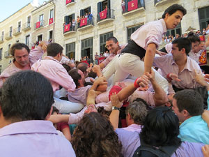 Fires de Girona 2014. Diada castellera amb Marrecs de Salt, Minyons de Terrassa i Capgrossos de Matar&oacute;