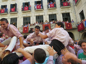 Fires de Girona 2014. Diada castellera amb Marrecs de Salt, Minyons de Terrassa i Capgrossos de Matar&oacute;