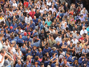 Fires de Girona 2014. Diada castellera amb Marrecs de Salt, Minyons de Terrassa i Capgrossos de Matar&oacute;