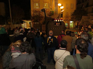 Fires de Girona 2014. Presentaci&oacute; de la Mula Baba amb la Girona Marxing Band