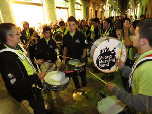 Fires de Girona 2014. Presentaci&oacute; de la Mula Baba amb la Girona Marxing Band