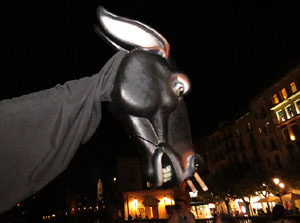 Fires de Girona 2014. Presentaci&oacute; de la Mula Baba amb la Girona Marxing Band