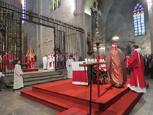 Fires de Girona 2014. L'ofici de Sant Narcís a la basílica de Sant Feliu
