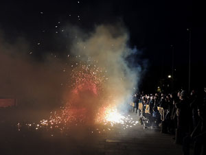 Girona10. Espectacle de cloenda a c&egrave;rrec de Diables de l'Onyar