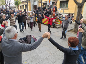 Nadal 2014 a Girona. Audicions de sardanes a la Rambla de la Llibertat