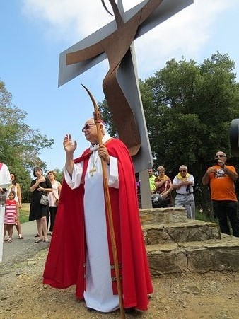El bisbe de Girona, Francesc Pardo, durant la benedicció