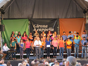 Festival A Capella 2015. Cor de la Universitat de Girona a la pla&ccedil;a de la Independ&egrave;ncia