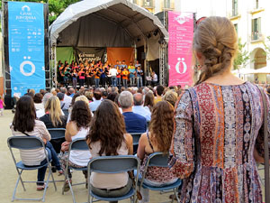 Festival A Capella 2015. Cor de la Universitat de Girona a la pla&ccedil;a de la Independ&egrave;ncia