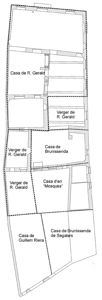 Organització urbana de la finca Ciutadans 10, en el segle XIV