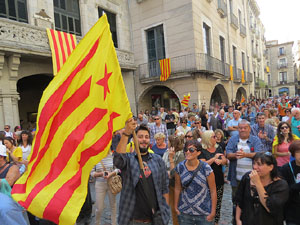 Diada Nacional 2015. Concentraci&oacute; a la pla&ccedil;a del Vi