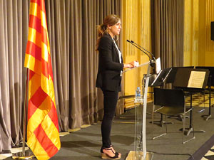 Diada Nacional 2015. Acte institucional al Sal&oacute; de descans del Teatre Municipal de Girona