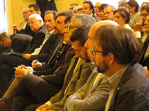 Diada Nacional 2015. Acte institucional al Sal&oacute; de descans del Teatre Municipal de Girona