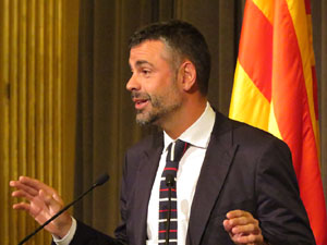 Diada Nacional 2015. Acte institucional al Sal&oacute; de descans del Teatre Municipal de Girona